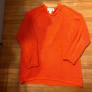 Cotton roll collar sweater